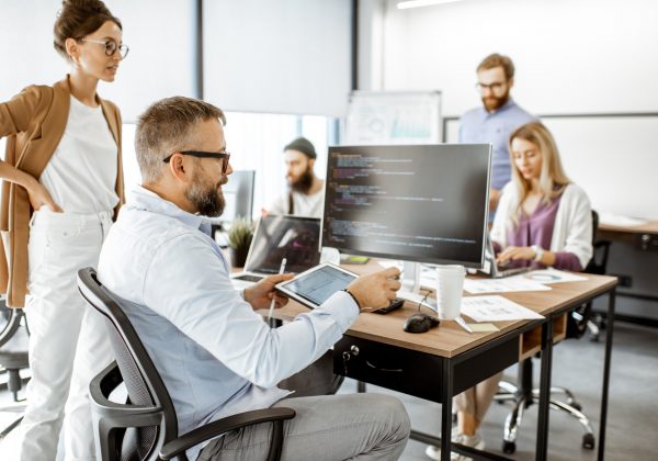 Programmers working at the office